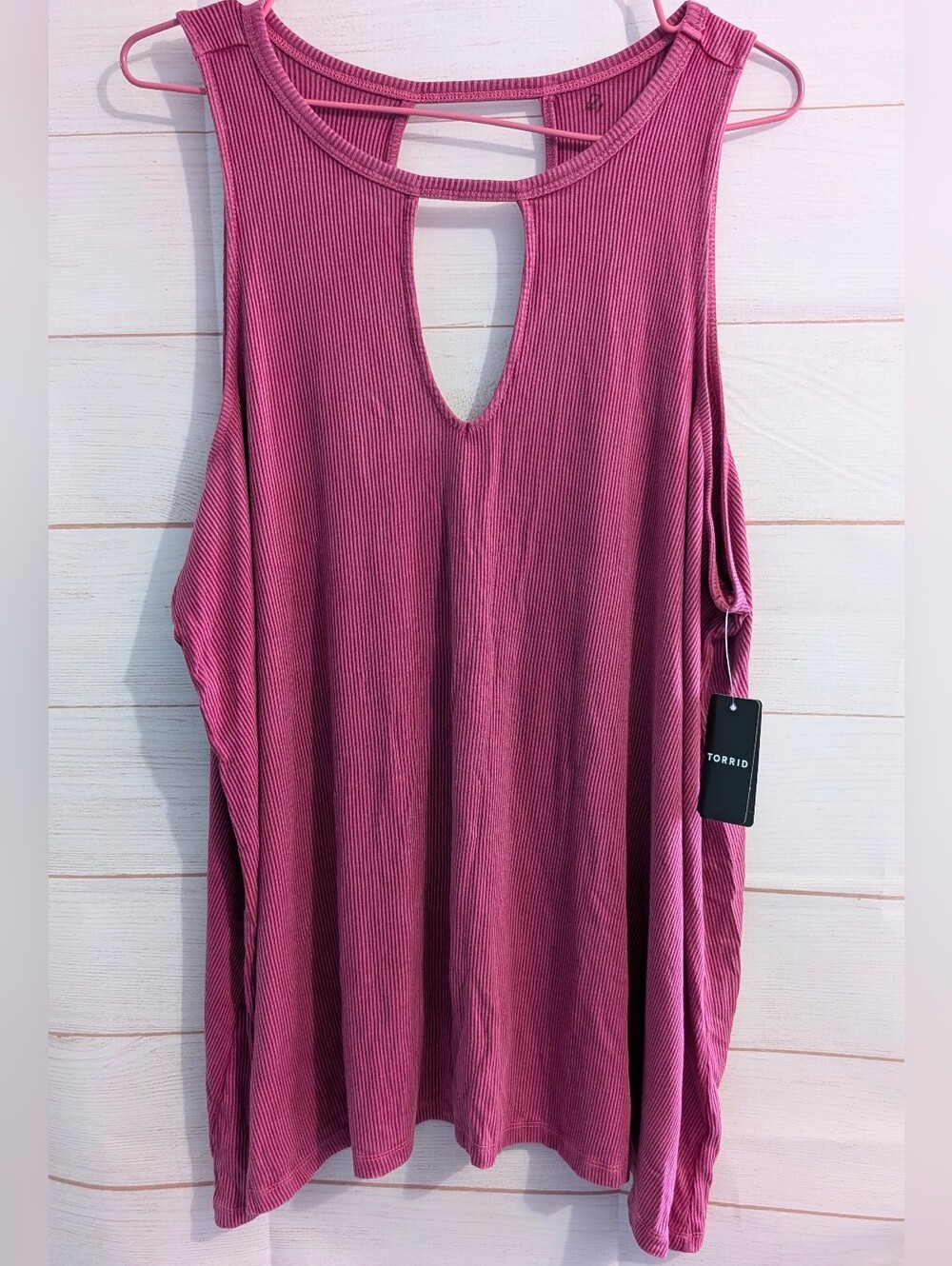 NWT Torrid Women's Ribbed Keyhole Tank Top - Dusty Rose 🌹🌹🌹SIZE 2X